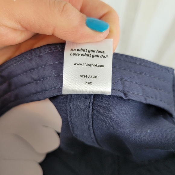 NEW Life Is Good Good Vibes Baseball Hat Cap Blue 100% Cotton - Picture 5 of 5